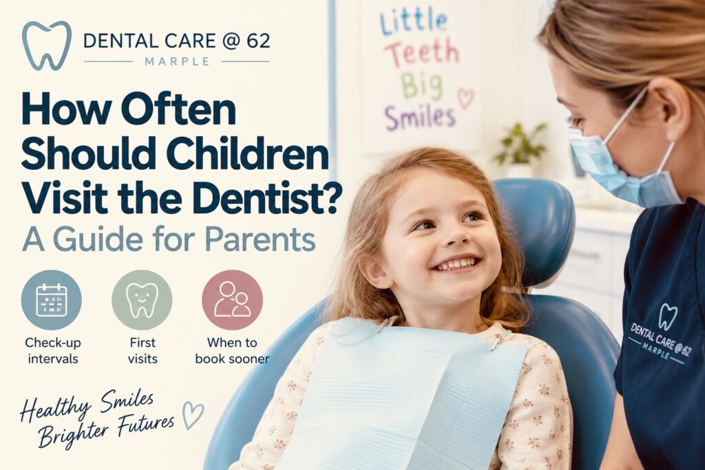 How often should children visit the dentist – children's dental check-up at Dental Care @ 62 in Marple, Stockport
